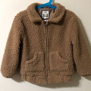 Cotton On Kids Teddy Bear Sherpa Jacket size 3/4